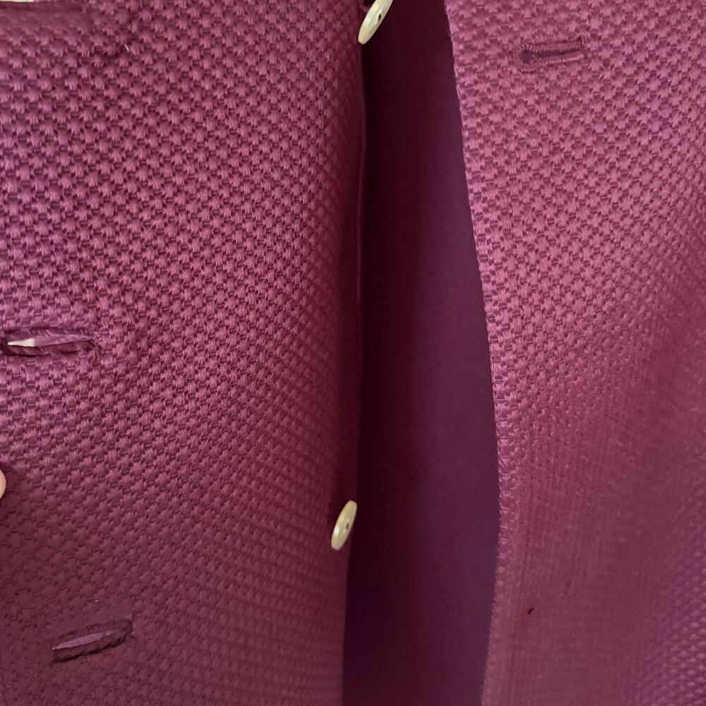 Elegant NEW NEVER WORN burgundy special occasion outfit, silk+wool, Size 12-14, - Picture 8 of 11